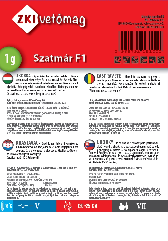 Castraveți (conserv) Szatmár F1 1g ZKI