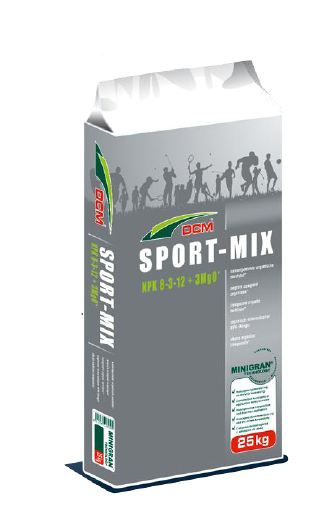 DCM Sport-Mix îngrășământ de gazon (8-3-12+3MgO 36% material organic) 25 kg