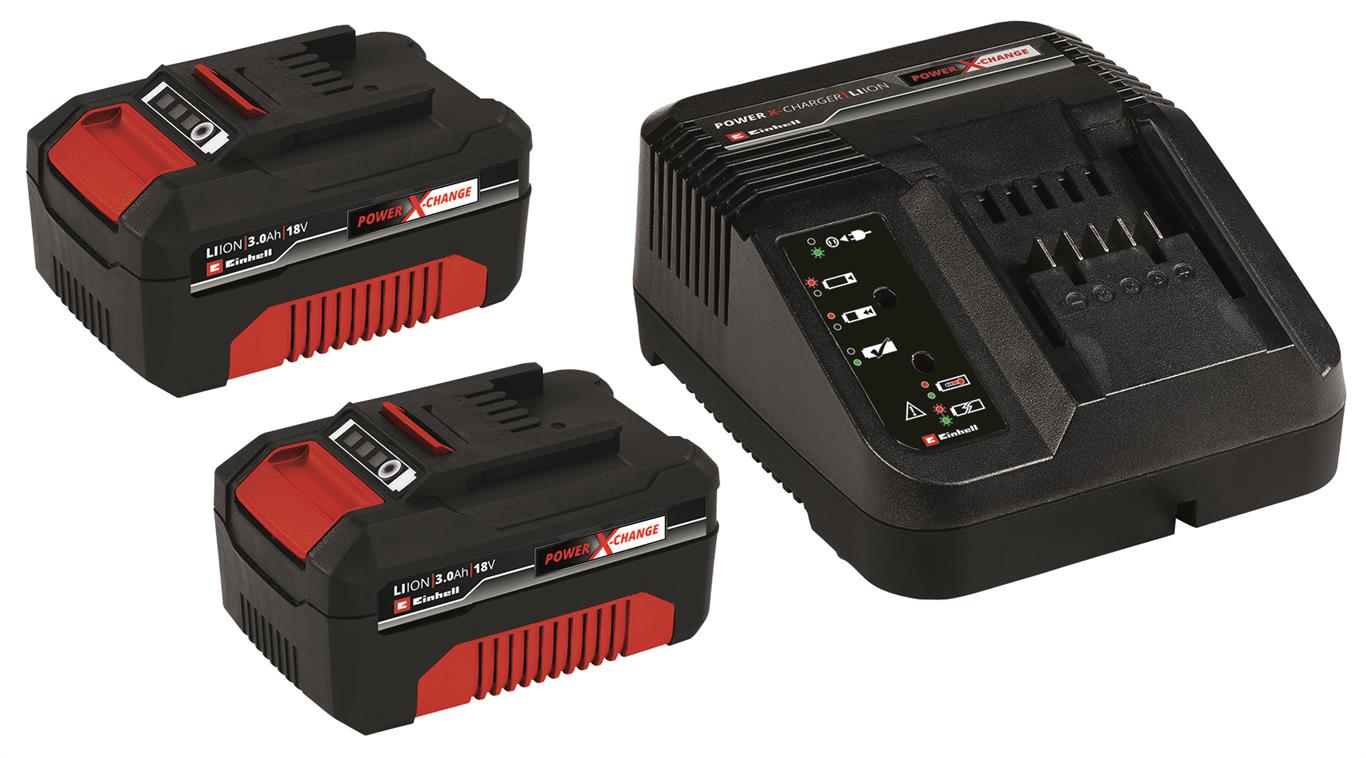 Einhell 2 pcs Battery + Charger 18V 2x3,0Ah PXC Starter Kit