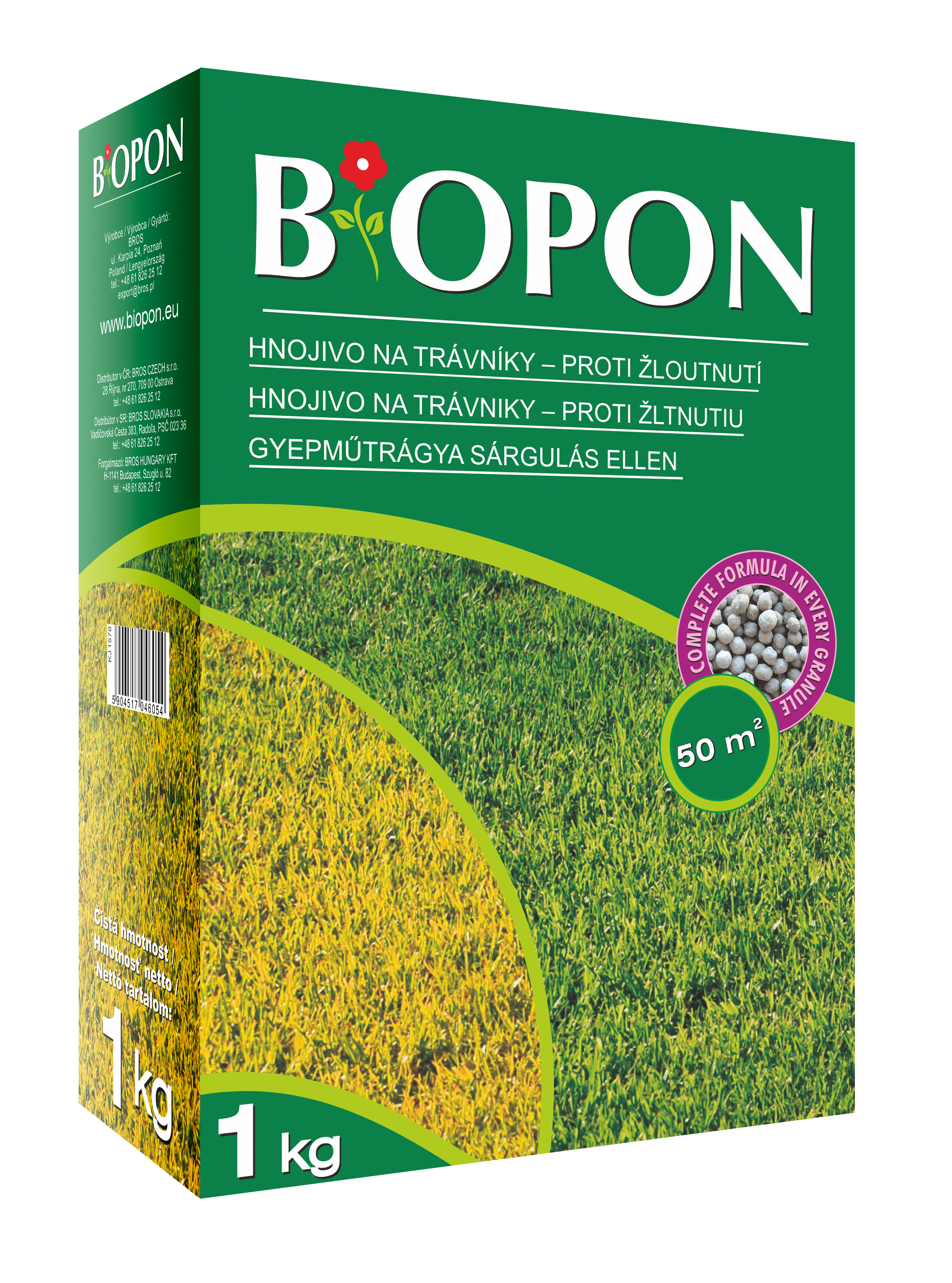 Biopon  îngrășământ împotriva îngălbenirii gazonului 1 kg