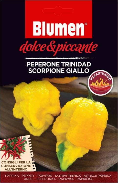 Trinidad pepperoni galben scorpion - foarte picant (aproximativ 10-20 de ochi)