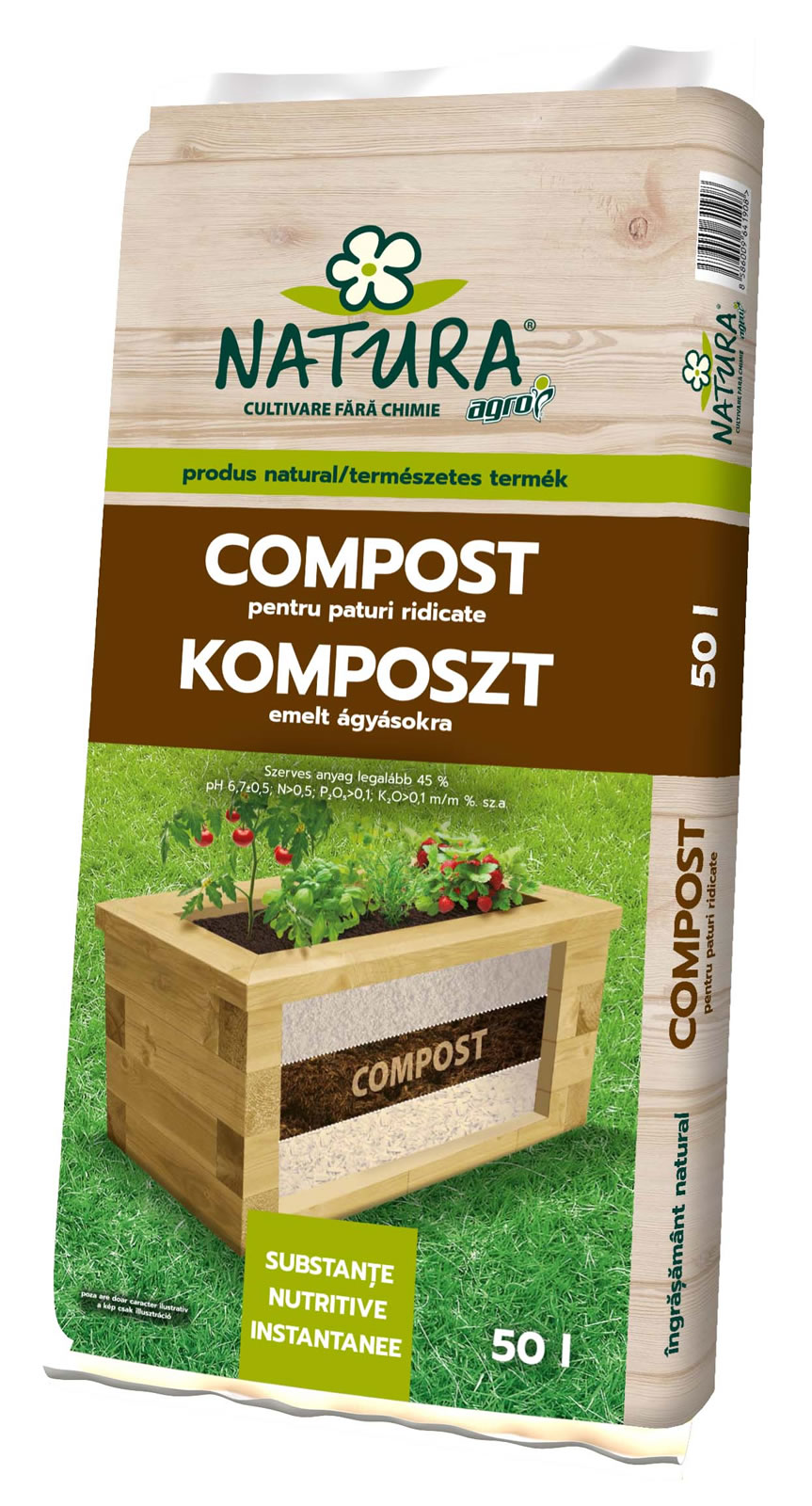 Compost Patul supraetajat Natura 50 l