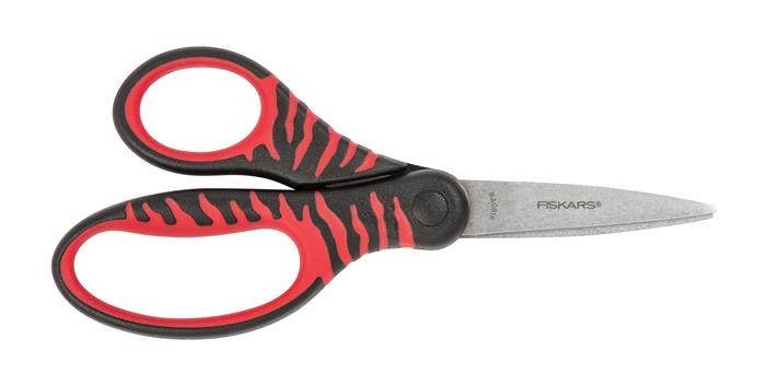 Foarfecă pentru copii Fiskars Softgrip, negru și roșu, 15 cm