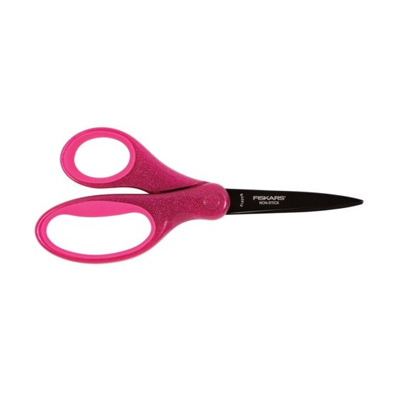 Foarfecă pentru copii Fiskars, roz, cu sclipici, 18 cm