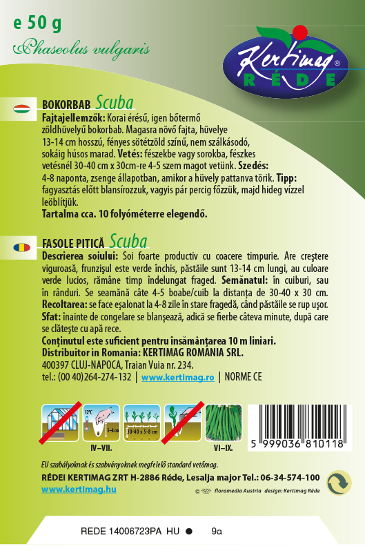 Fasole pitică de păstaie verde Scuba 50 g