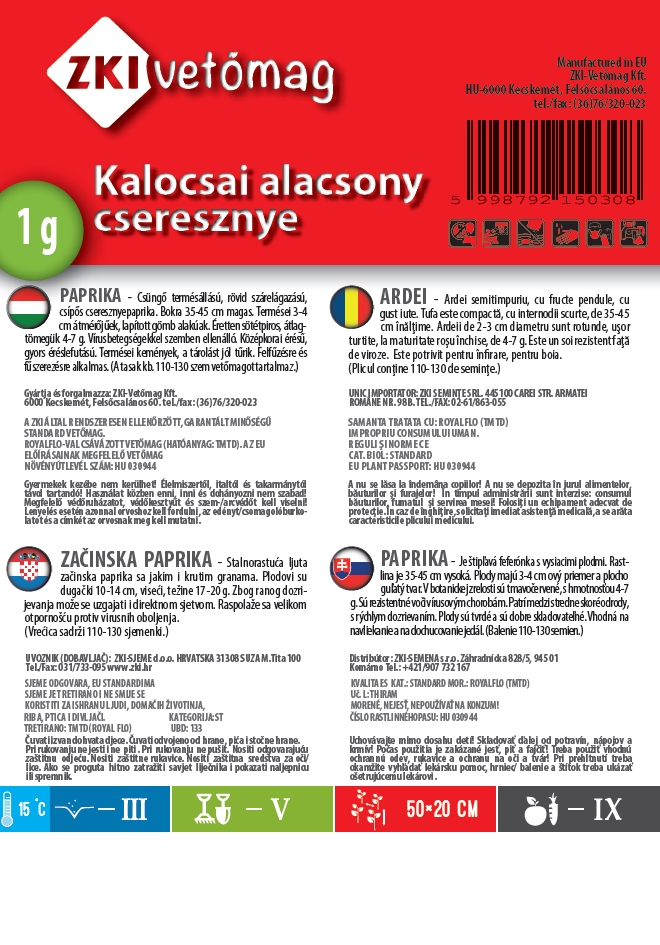 Ardei cherry Kalocsai cireș scăzut 1g ZKI